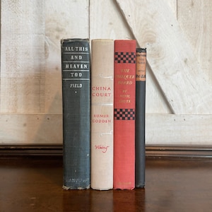 VINTAGE Black and Red Book Bundle AS PICTURED, Real books for decorating