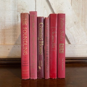 VINTAGE Faded Reds Book Bundle AS PICTURED, Real Books for Decorating