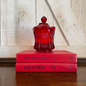 VINTAGE Carmine Red Book Bundle AS PICTURED, Real Books for Decorating