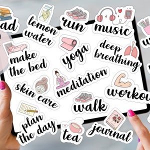 Morning Routine DIGITAL STICKERS for Digital Planner, Precropped ...