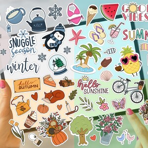 Four Seasons DIGITAL STICKERS Pack for Digital Planner, Precropped ...