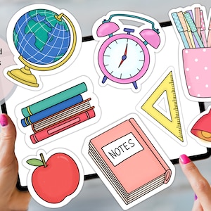 Back To School Teacher Student DIGITAL STICKERS, digital planner, Precropped GoodNotes & PNG files, cute school stickers