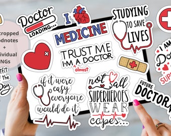 Medical Quotes DIGITAL STICKERS for digital planner, Precropped GoodNotes/PNG files med student, doctor stickers