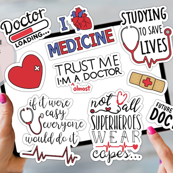 Medical Quotes DIGITAL STICKERS for digital planner, Precropped GoodNotes/PNG files med student, doctor stickers