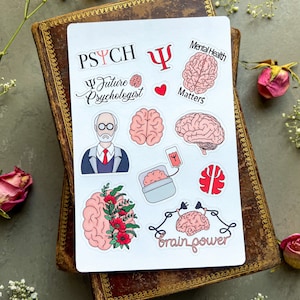 Psychology Printed STICKERS Set, Psychology Student Stickers, Bullet