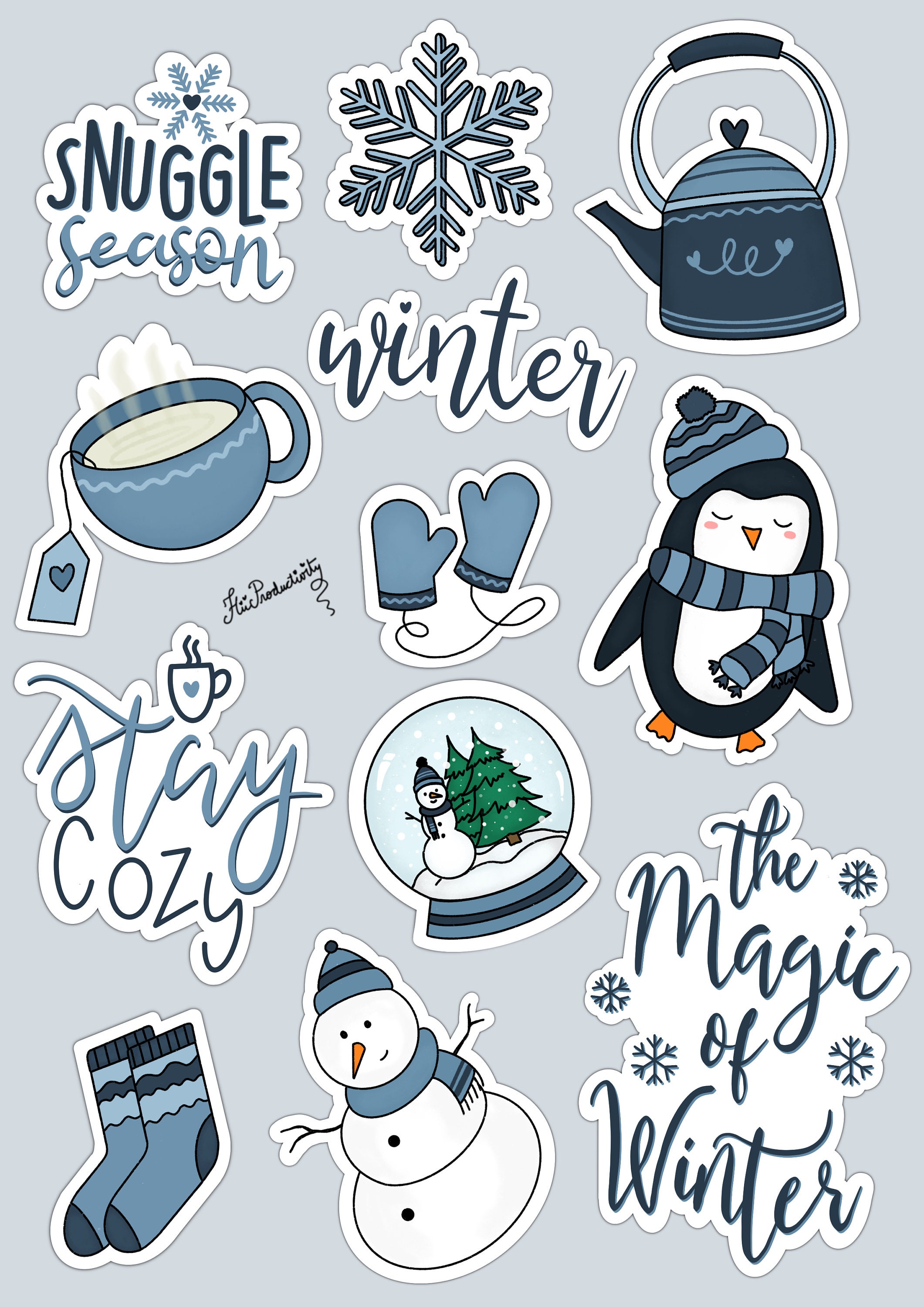 Four Seasons DIGITAL STICKERS Pack for Digital Planner, Precropped  Goodnotes and PNG Files, Winter Summer Autumn Spring Digital Stickers 