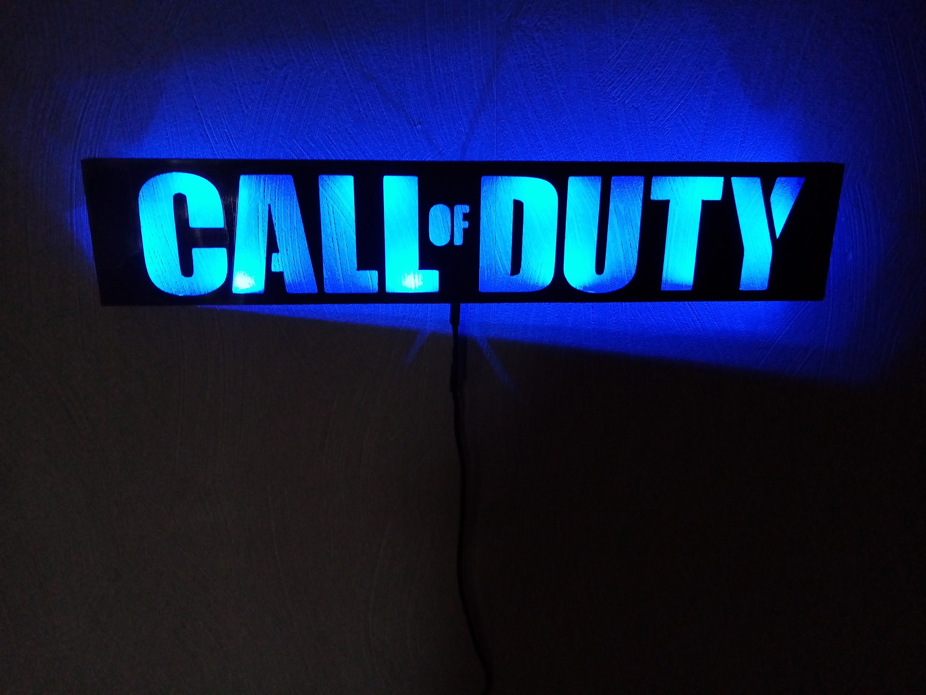 Lampe Décorative à Led Call Of Duty Accrocher Au Mur avec 2 Clous ou Vis, Branchement Via Cordon Usb