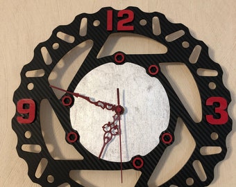 Horloge murale de frein à disque de moto, horloge de moto, horloge en bois, cadeaux, fichiers numerique decoupe laser SVG et DXF vectoriel