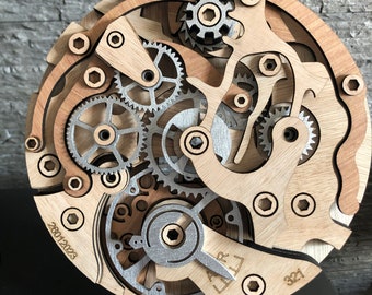 Décoration du mecanisme de la montre Omega Speedmaster en bois