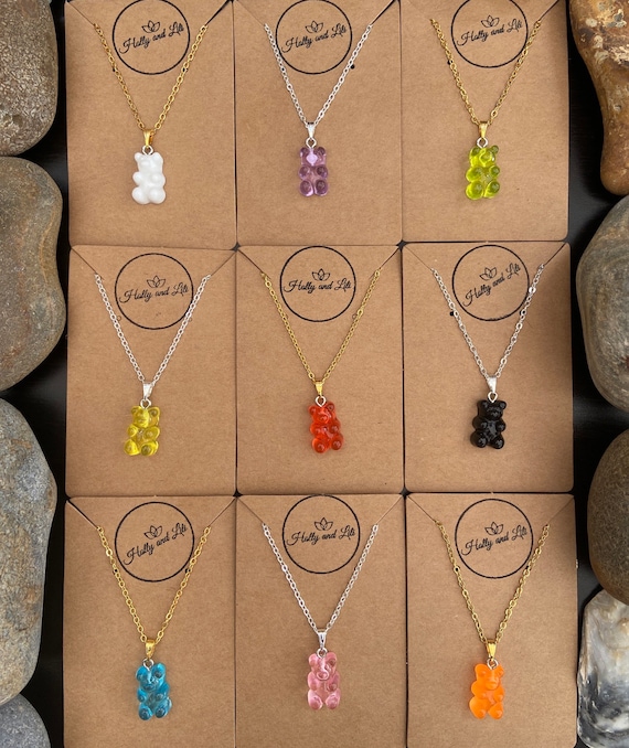 Gummy Bear Pendant Necklace, 9 Variations, Personalised Novelty Chain, Teddy  Bear, First Necklace, Cute Unique Gifts, Stocking Filler Gifts - Etsy