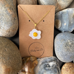 Fried Egg Novelty Pendant Necklace, Eggs Chain, Fried Eggs Jewellery, Egg Necklace, Eggs Necklace, Egg Gifts