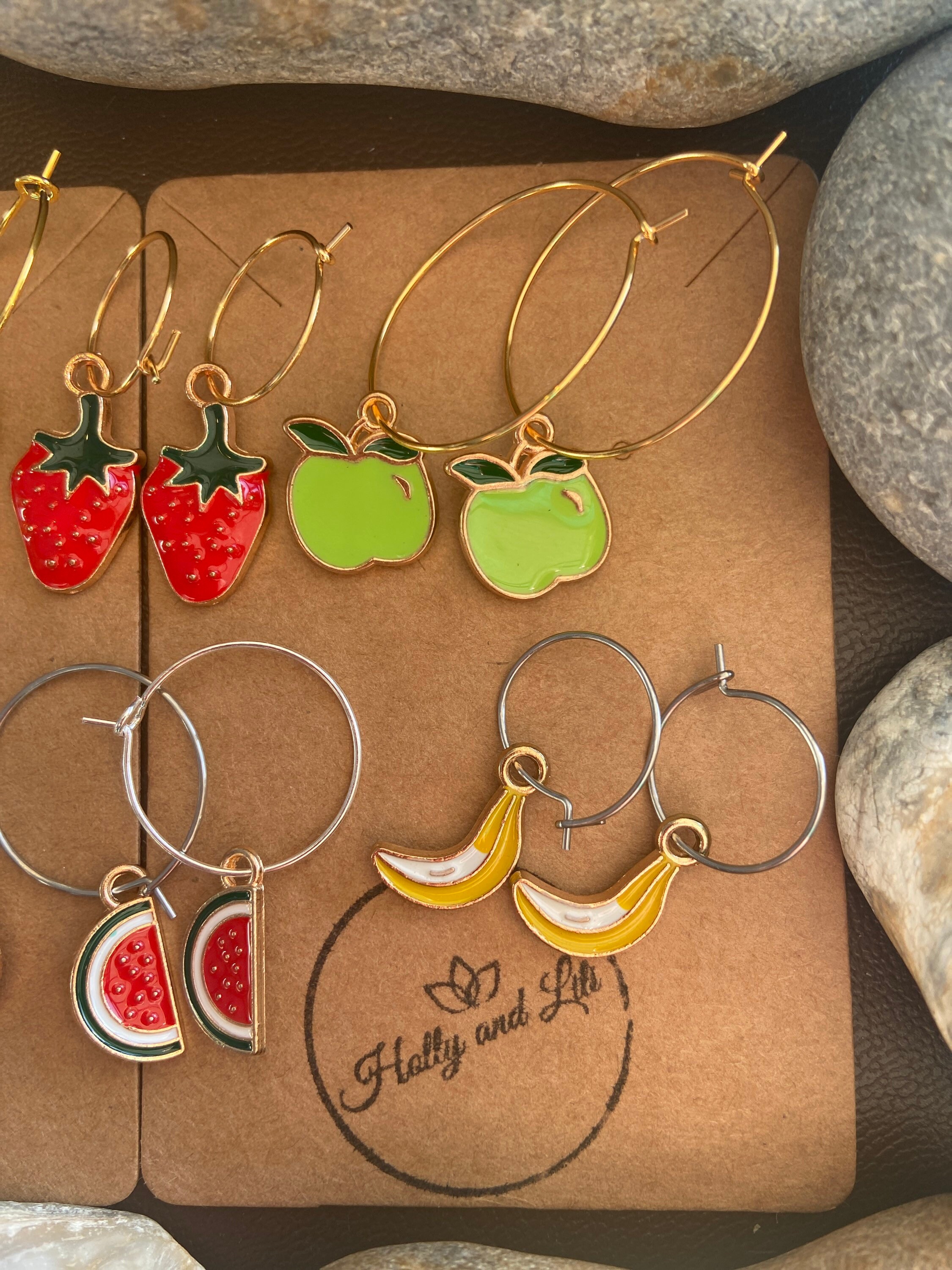 Fruits Clip on / Hoop Earrings First Earring Hooks Fruit Etsy