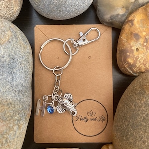 Elephant Keyring, Elephant Gift, Elephant Charm, Elephant Keychain, Elephant Zipper Chains, Personalised Initial, Cute Birthstone Charm Gift
