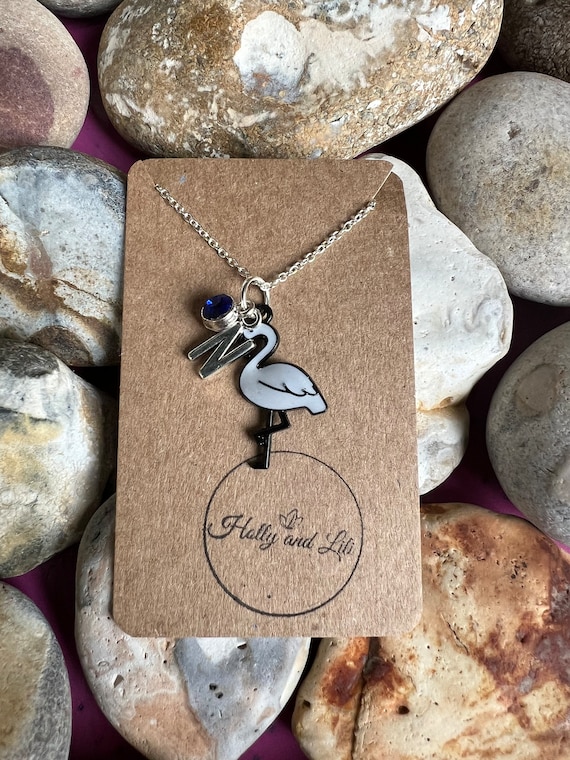Orecchini a forma di fenicottero in argento Sterling con pietra