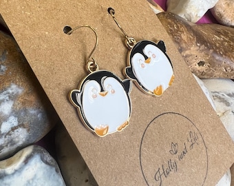 Penguin Dangle Earrings, Novelty Animal Charms