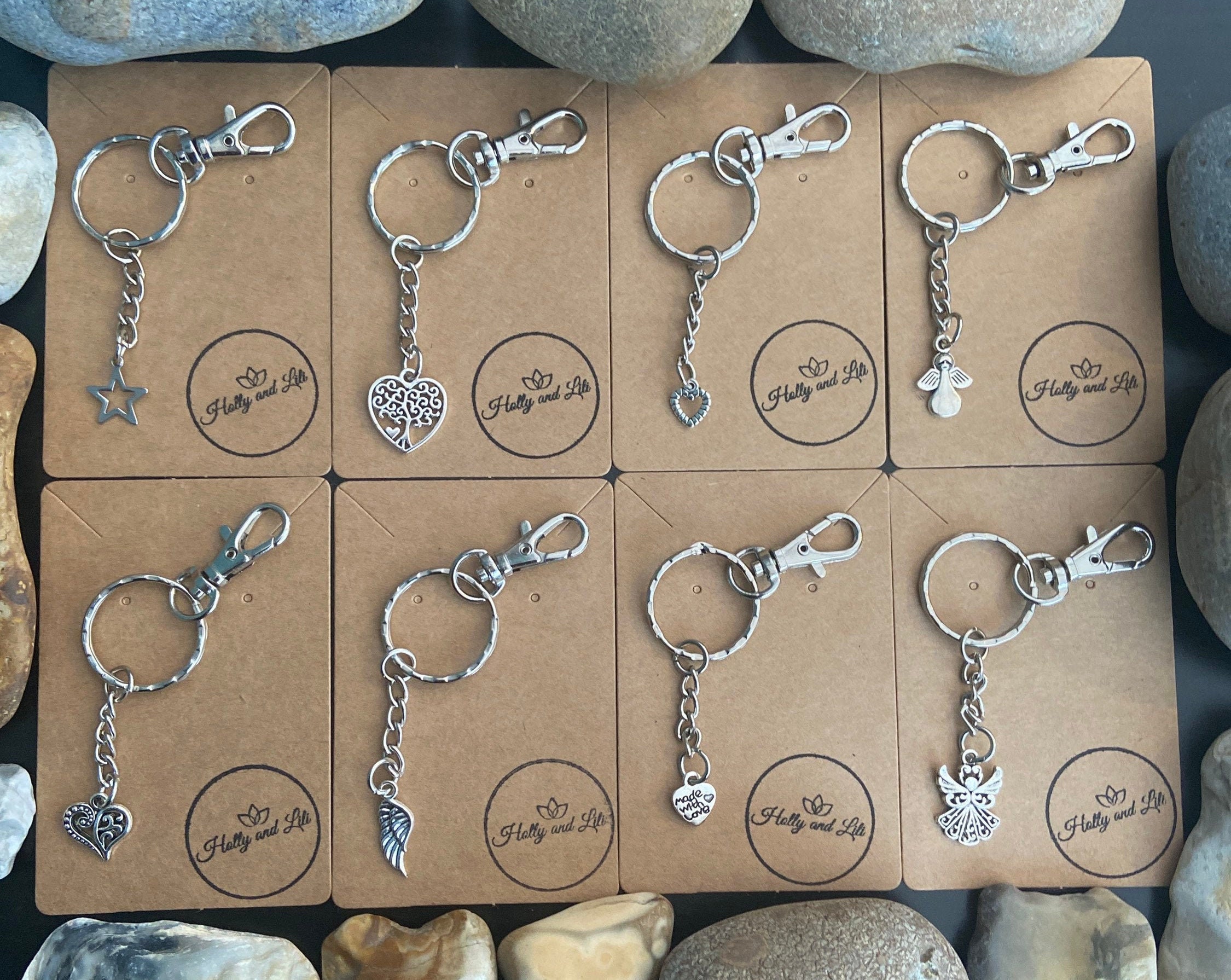 Stars Keyring, Hearts Keychains, Love Hearts Keyrings, Made