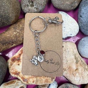 Rabbit Personalised, keychain Bunny, Animal Keyring, Alphabetical Initial, Birthstone Charms, Rabbits Zipper , Bunnies Initials, Personalise