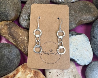 Handcuff Dangle Earrings: Novelty BFF Gift