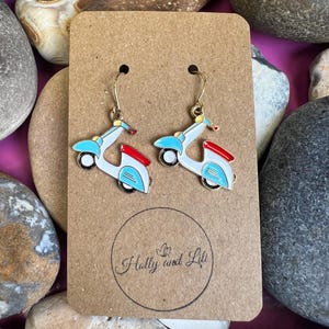Motorbike Earrings, Personalised Moped Gifts, Biker, Lambretta Hoops, Personalised Biking Silver Earring Motorbikes, Trike, Dirt bikes, Quad
