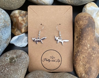 Fox Style Novelty Earrings, Foxes Personalised Earrings, Foxy Novelty Animal Earring Hoops, Foxes Earrings, Foxy Earring gifts For Her