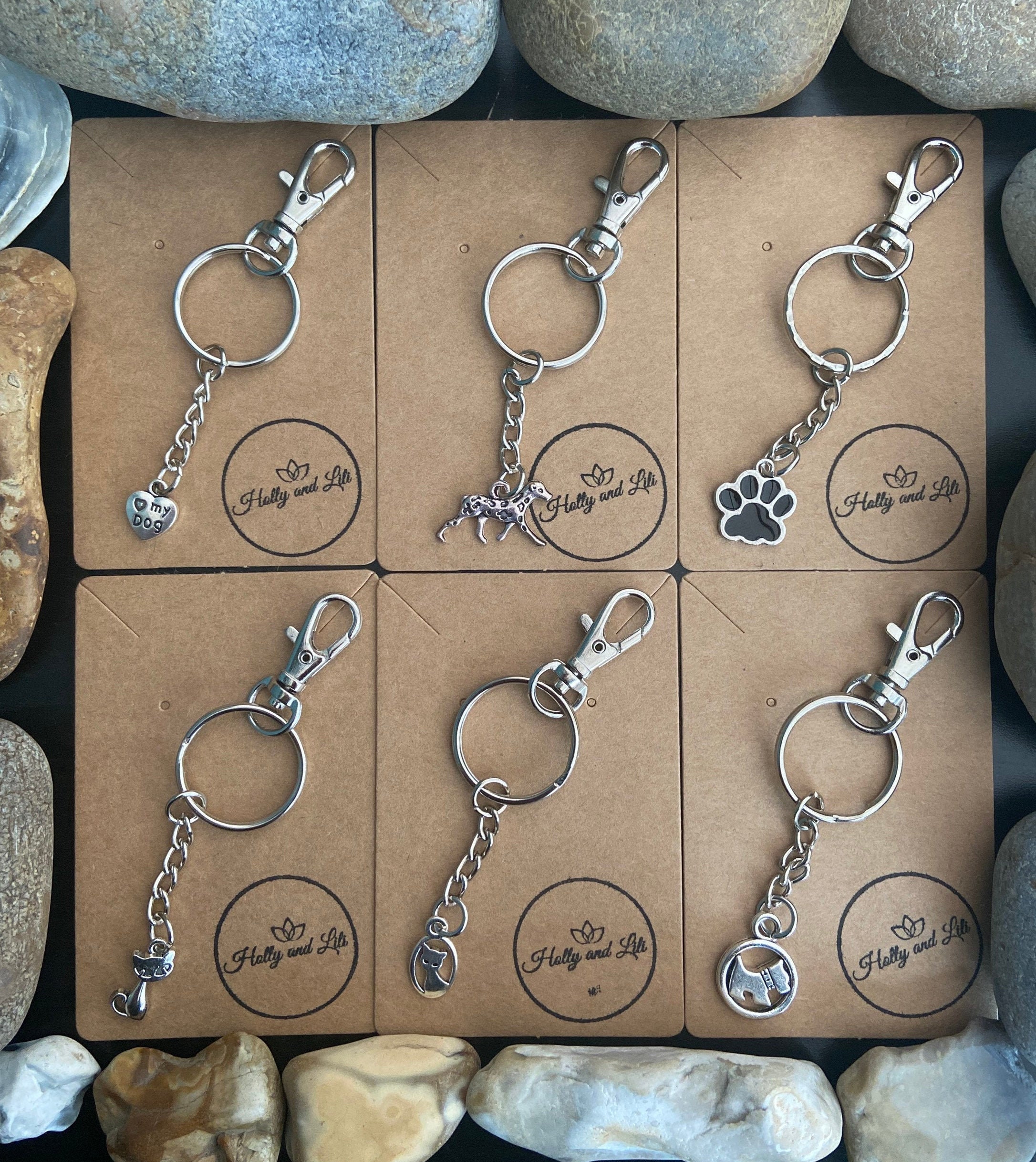 Animal Keyrings Animal themed keyring with charms and hook Etsy