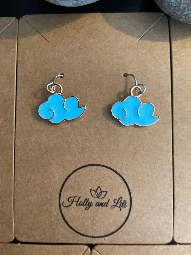Weather Style Earrings, Cloudy Personalised Earring Hooks, Cloud Earrings, Weather earrings, Cloudy Earrings, Clouds Earrings, Sky Earrings image 6