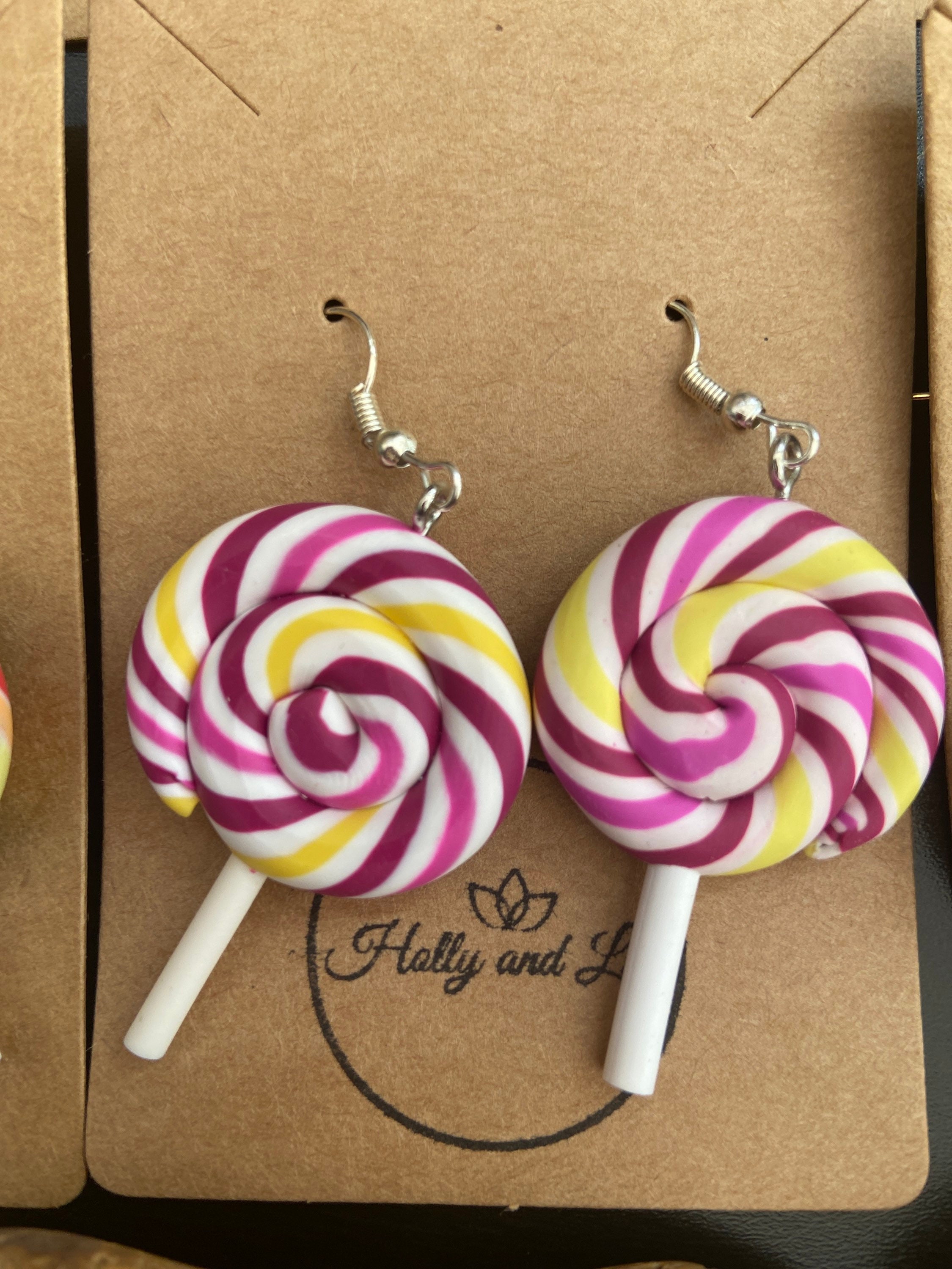 Lollipop Style Novelty Earrings Personalise your earrings Etsy