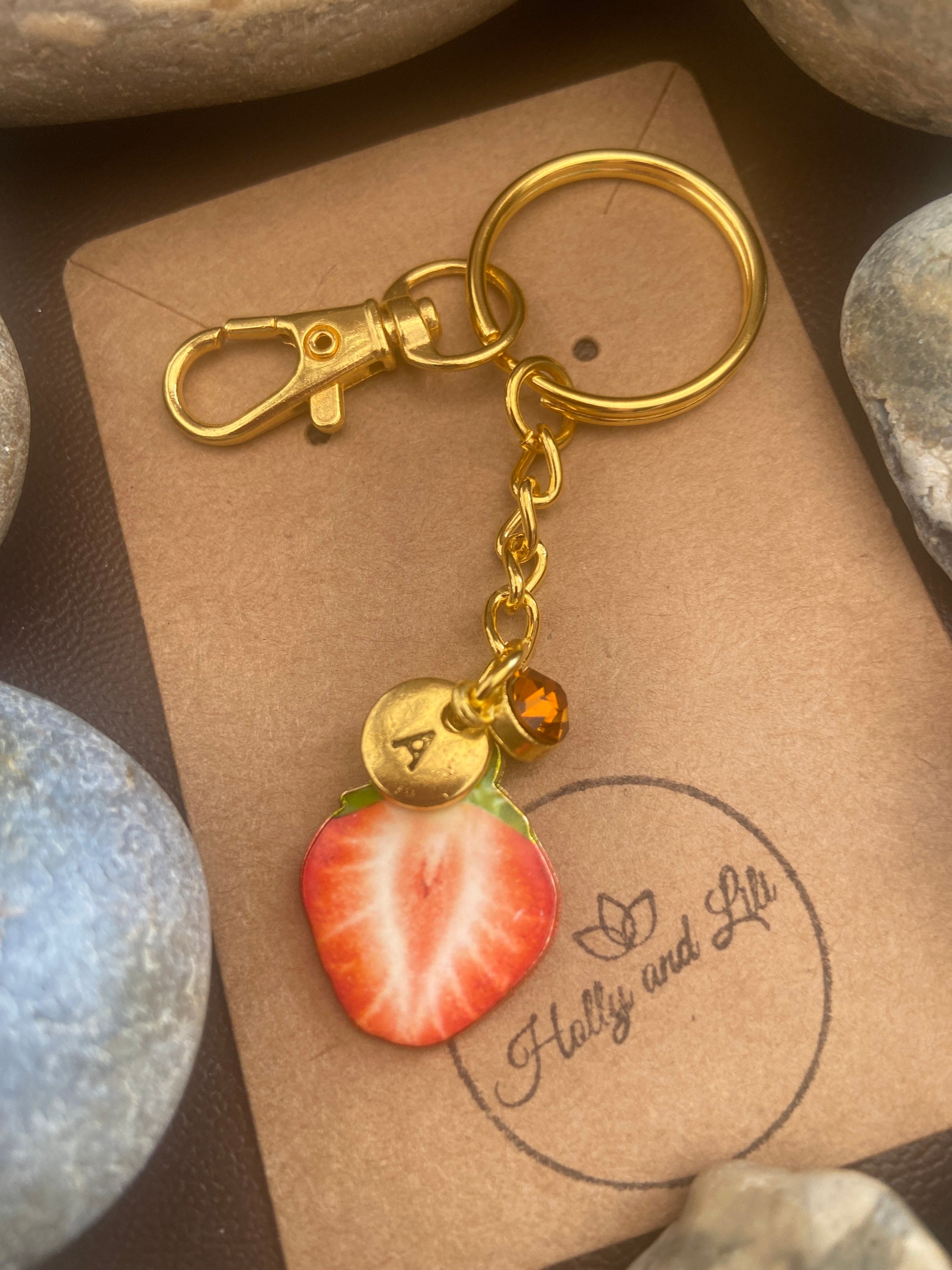 Portachiavi Frutta In Pelle - 2 Pezzi Limone E Fragola, 7x5.5 Cm, Custodia Protettiva Chiavi, Regalo Carino - Foto 7