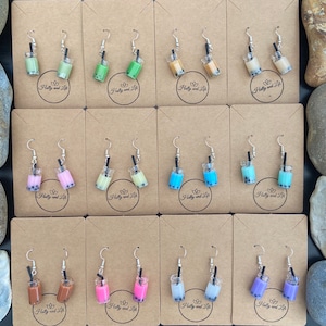 Bubble Tea Earrings, Bubble Tea Hoops, Boba Clip Ons, Novelty Gifts, Boba Tea Gifts, For BFF
