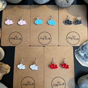 Weather Style Earrings, Cloudy Personalised Earring Hooks, Cloud Earrings, Weather earrings, Cloudy Earrings, Clouds Earrings, Sky Earrings image 1