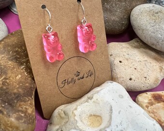Orecchini a forma di orso gommoso, da donna, con ciondolo a