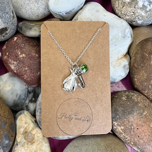 Pinguin Anhänger: Versilbert, Alphabet Initial & Geburtsstein