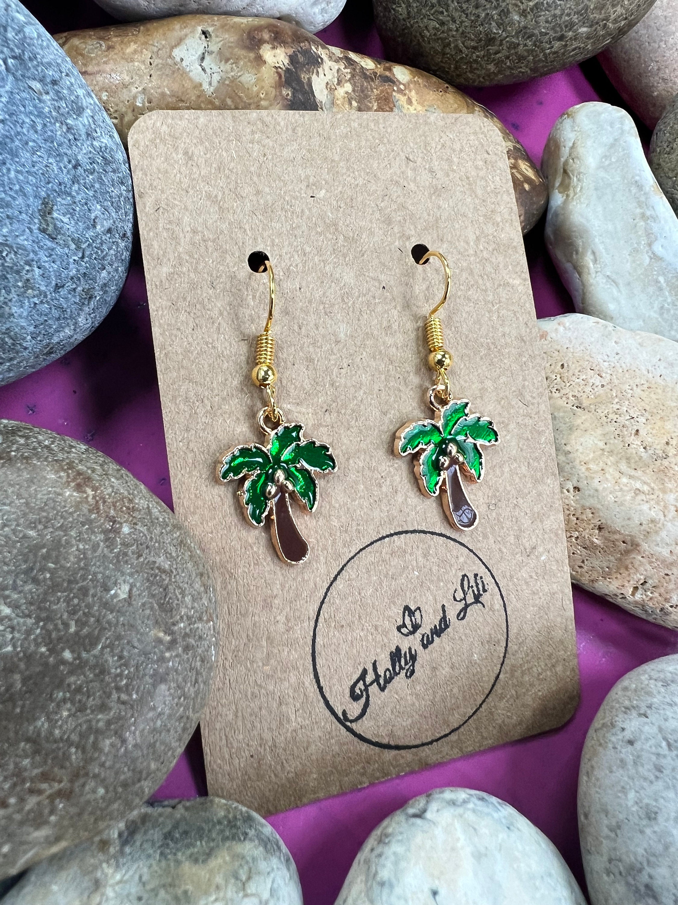 Healeved Orecchini Pendenti Forma di Albero di Cocco Eleganti Accessori per Orecchie Gioielli Casual per Donne e Ragazze Argento