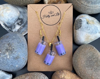 ピンクのグミベアネックレス＆イヤリングセット：ノベルティジュエリー