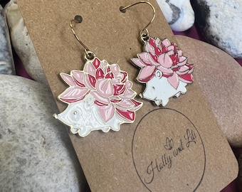 Hedgehog Earrings: Novelty Style Animal Hoops