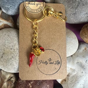 Porte-clés personnalisé style piment, Porte-clés piment rouge, Initiales alphabet piments, breloque avec pierre de naissance, cadeaux végétaliens, fermeture éclair de légumes