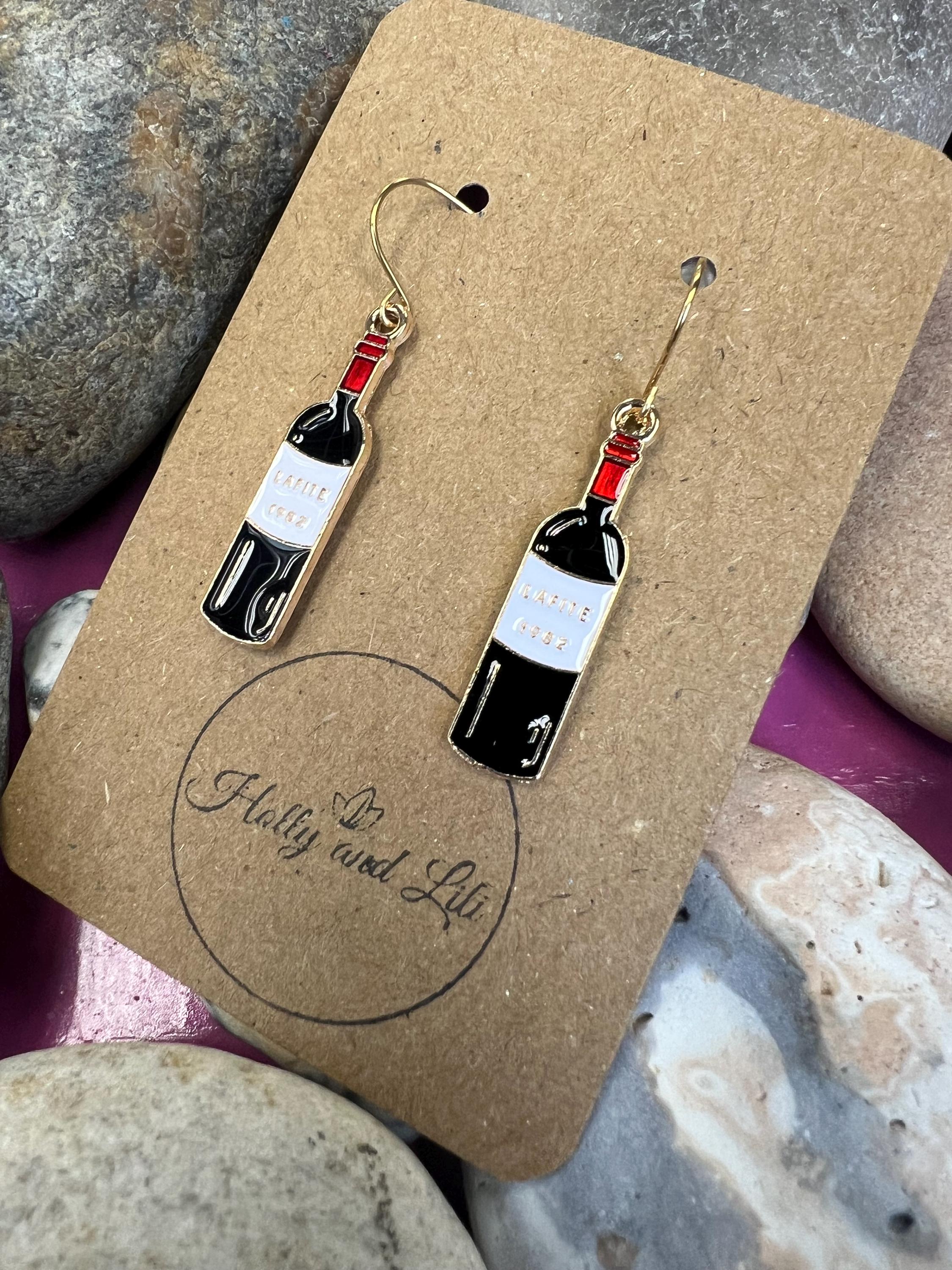 Orecchini A Bicchiere Di Vino Rosso Per Donna – Pendenti In Lega Ipoallergenica – Design Unico Festa – Regalo Natale E Compleanno - 2