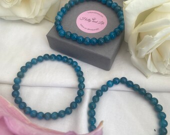 Bracelet de pierres précieuses en cristal d'apatite : motivation, confiance, guérison
