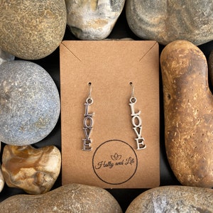 Pendientes de amor, Pendientes de amantes, Pendientes de I Love You, Pendientes de amor del alfabeto, Pendientes de novedad- Pendientes de amor personalizados, Love You Gift For