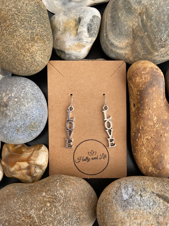 Love Earrings Lovers Earrings I Love You Earrings Alphabet Love Earring Novelty Earrings Personalised Love Earrings Love You Gift For Etsy Canada