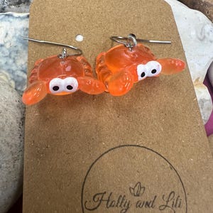 Crab Earrings, Personalised Crab Hooks, Seafood Earrings, Crabs Earring, Animal Earrings, Novelty Crab Gift, Fantasy Crabs Earrings