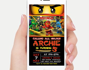 Ninjago Invitation Etsy