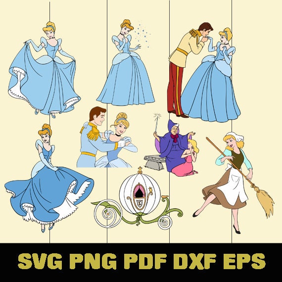 Cinderella Clipart SVG Cinderella Svg Cinderella png | Etsy