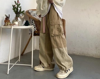 Men's Baggy Cargo Pants Vintage Loose Japanese Streetwear - Etsy