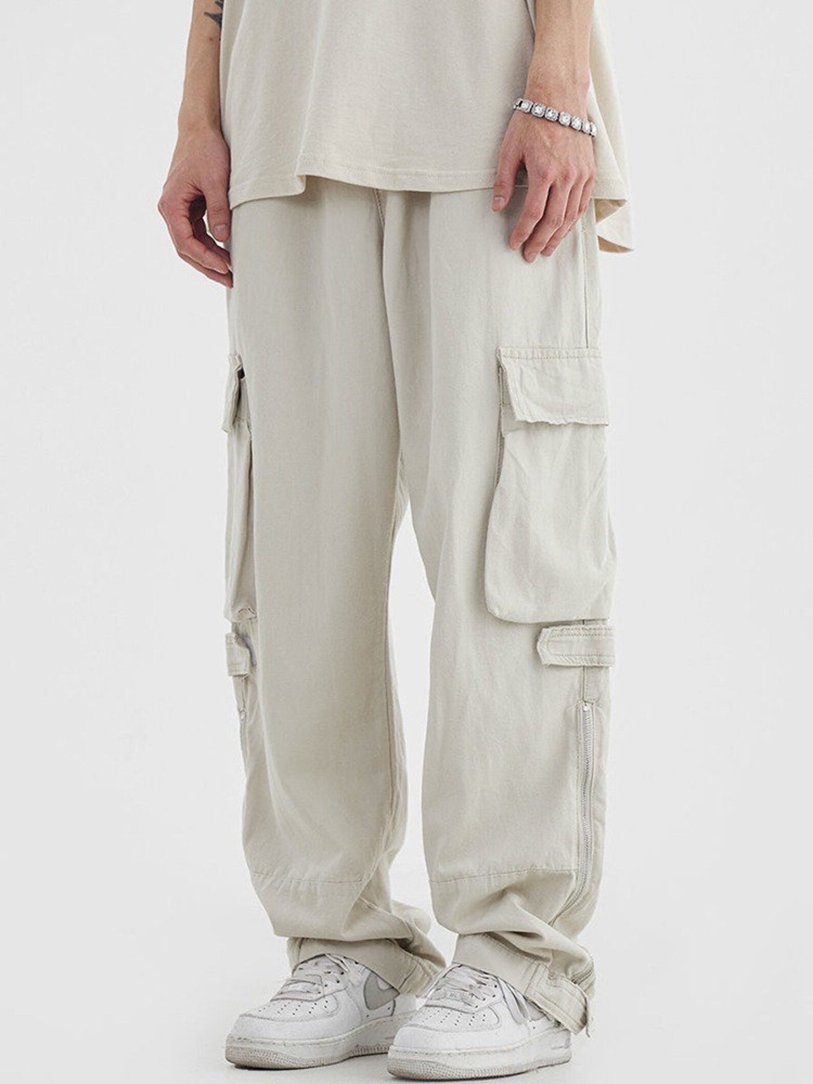 Cargo Pants for Men Hip Hop White Cargo Trousers Male Vintage - Etsy