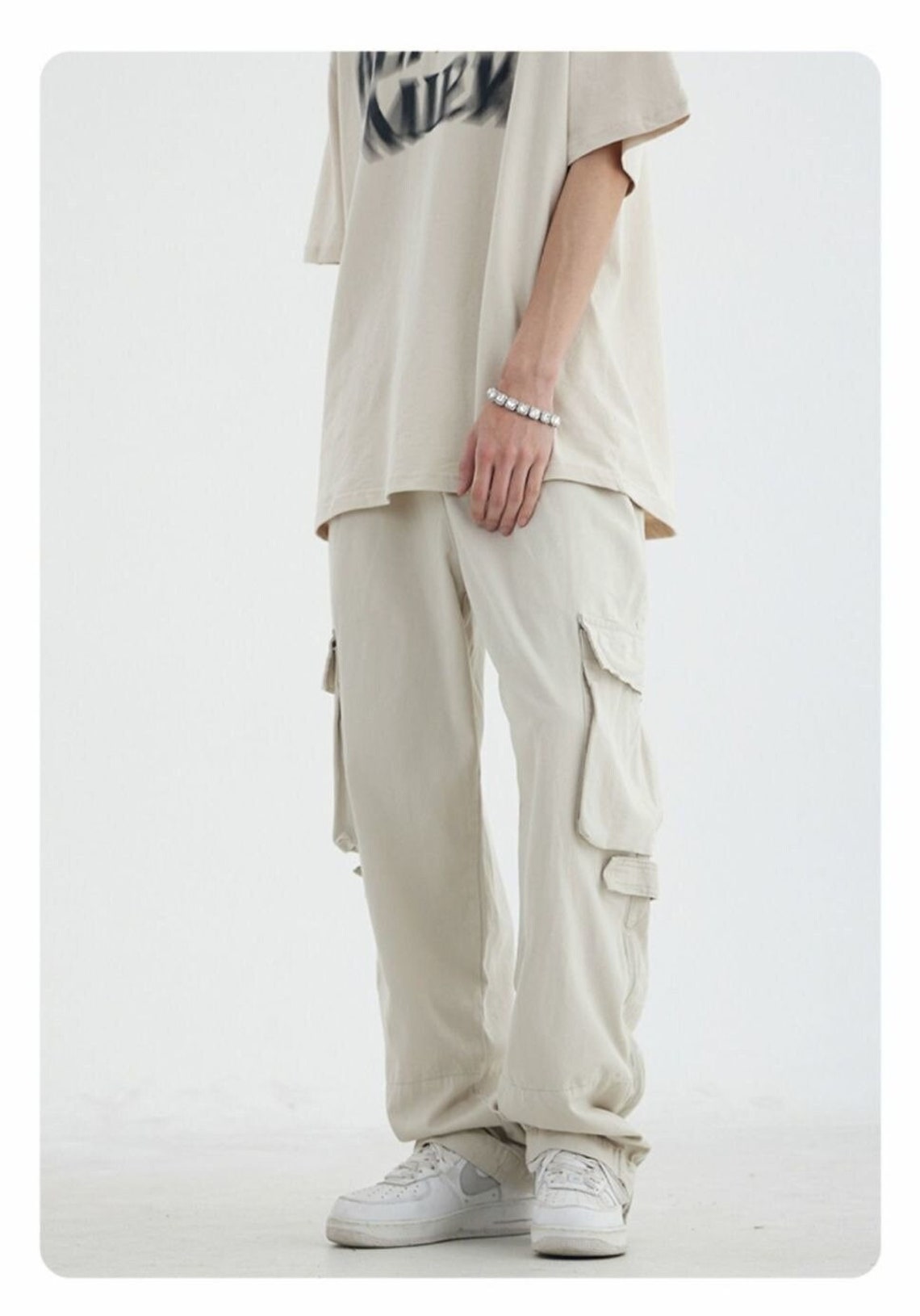 Cargo Pants for Men Hip Hop White Cargo Trousers Male Vintage - Etsy
