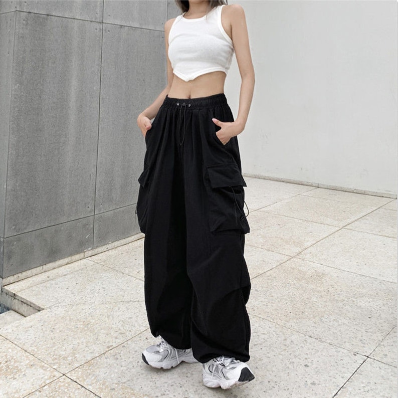 Y2K Baggy Cargo Pants Women Streetwear Harajuku Casual Solid Etsy