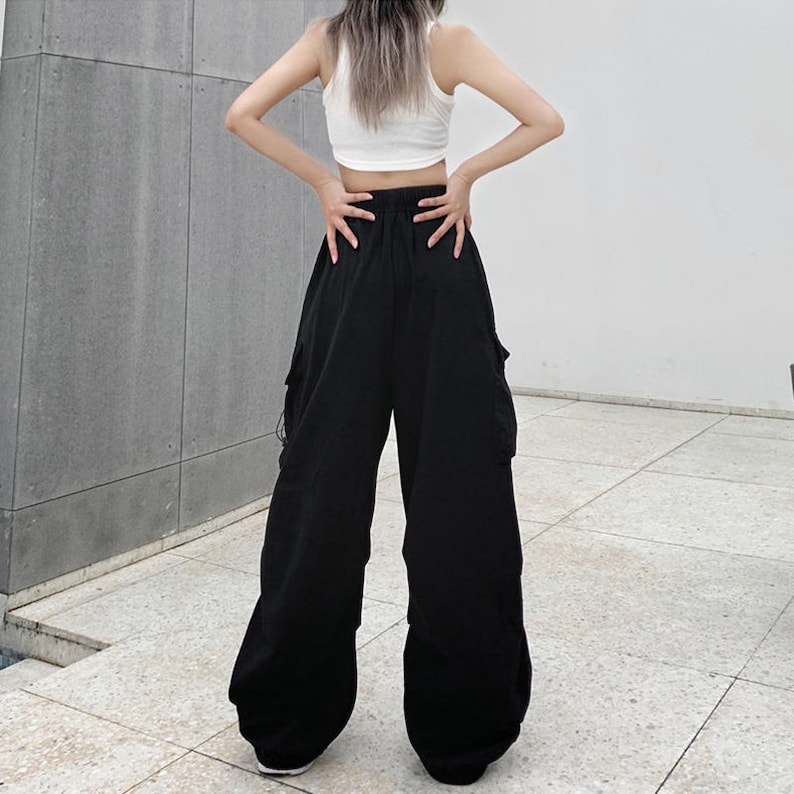 Y2K Baggy Cargo Pants Women Streetwear Harajuku Casual Solid - Etsy