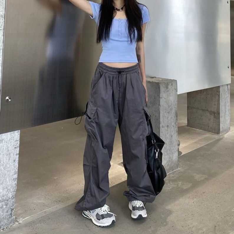 Y2K Baggy Cargo Pants Women Streetwear Harajuku Casual Solid Etsy