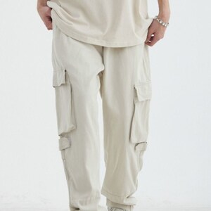 Cargo Pants for Men Hip Hop White Cargo Trousers Male Vintage - Etsy